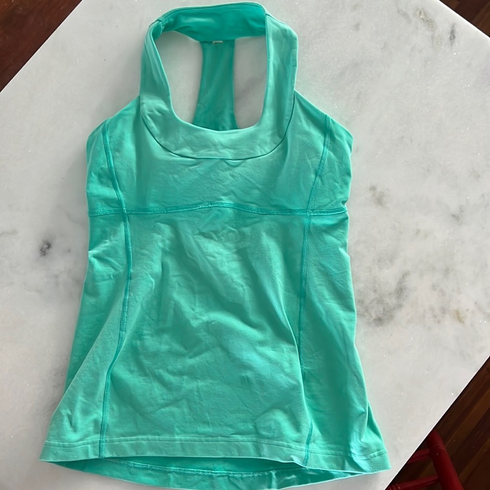 Green Lululemon workout top